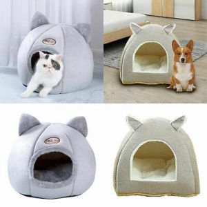 חיות בית מיטות  Pet Nest Dog Cat Nesting Bed Puppy Warm Cushion Cave Kennel Basket Canopy House